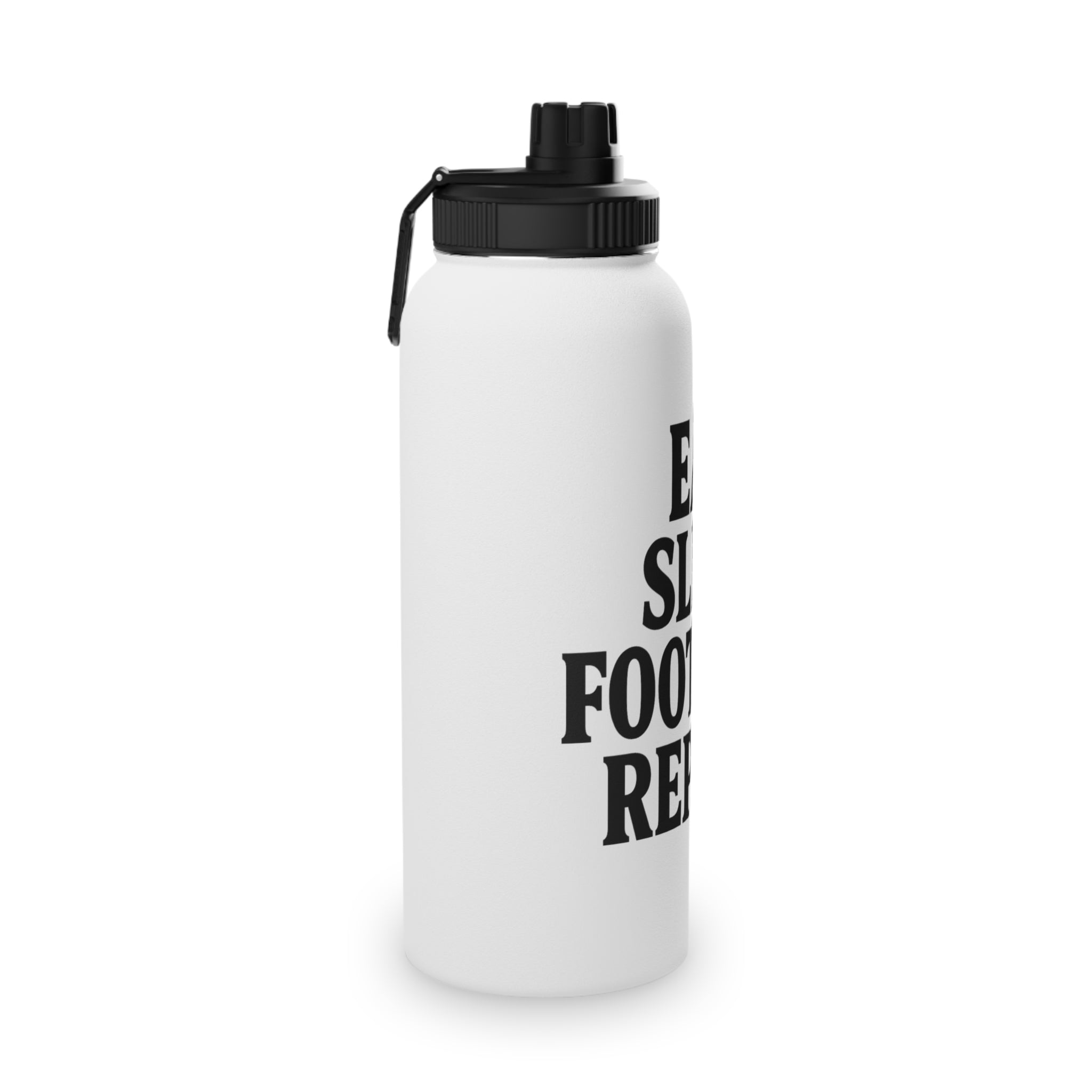 Sporty Stainless Steel Water Bottle - "Eat. Sleep. Football. Repeat."