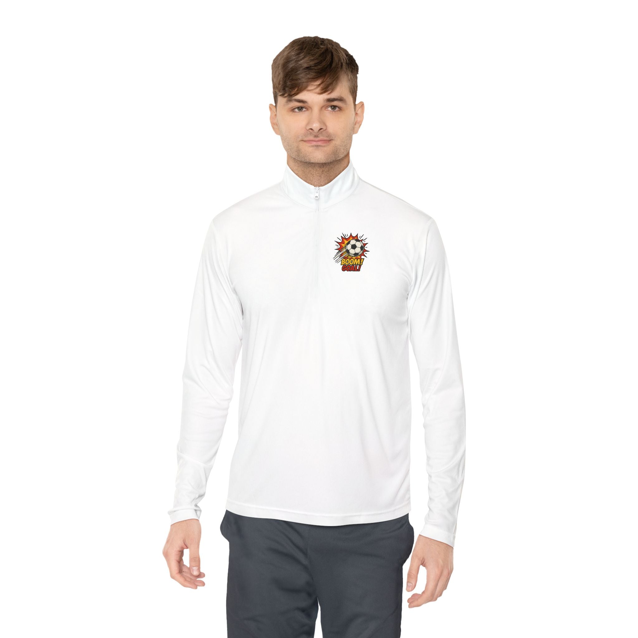 Unisex Quarter-Zip Pullover with Bold Graphic Design