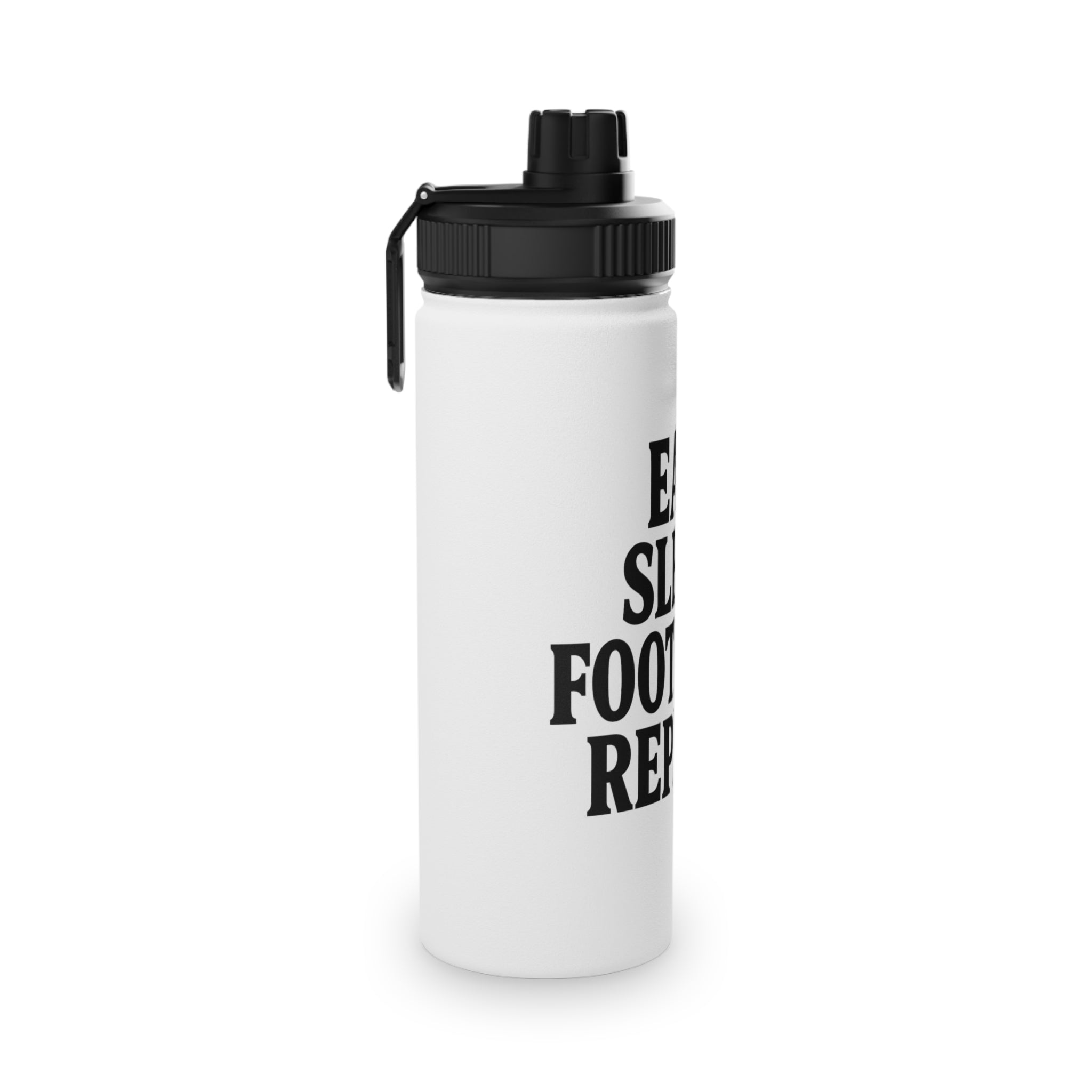 Sporty Stainless Steel Water Bottle - "Eat. Sleep. Football. Repeat."