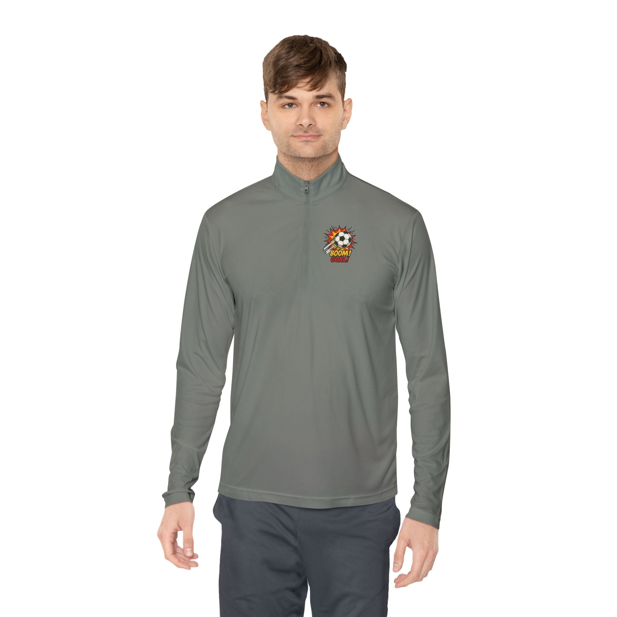 Unisex Quarter-Zip Pullover with Bold Graphic Design