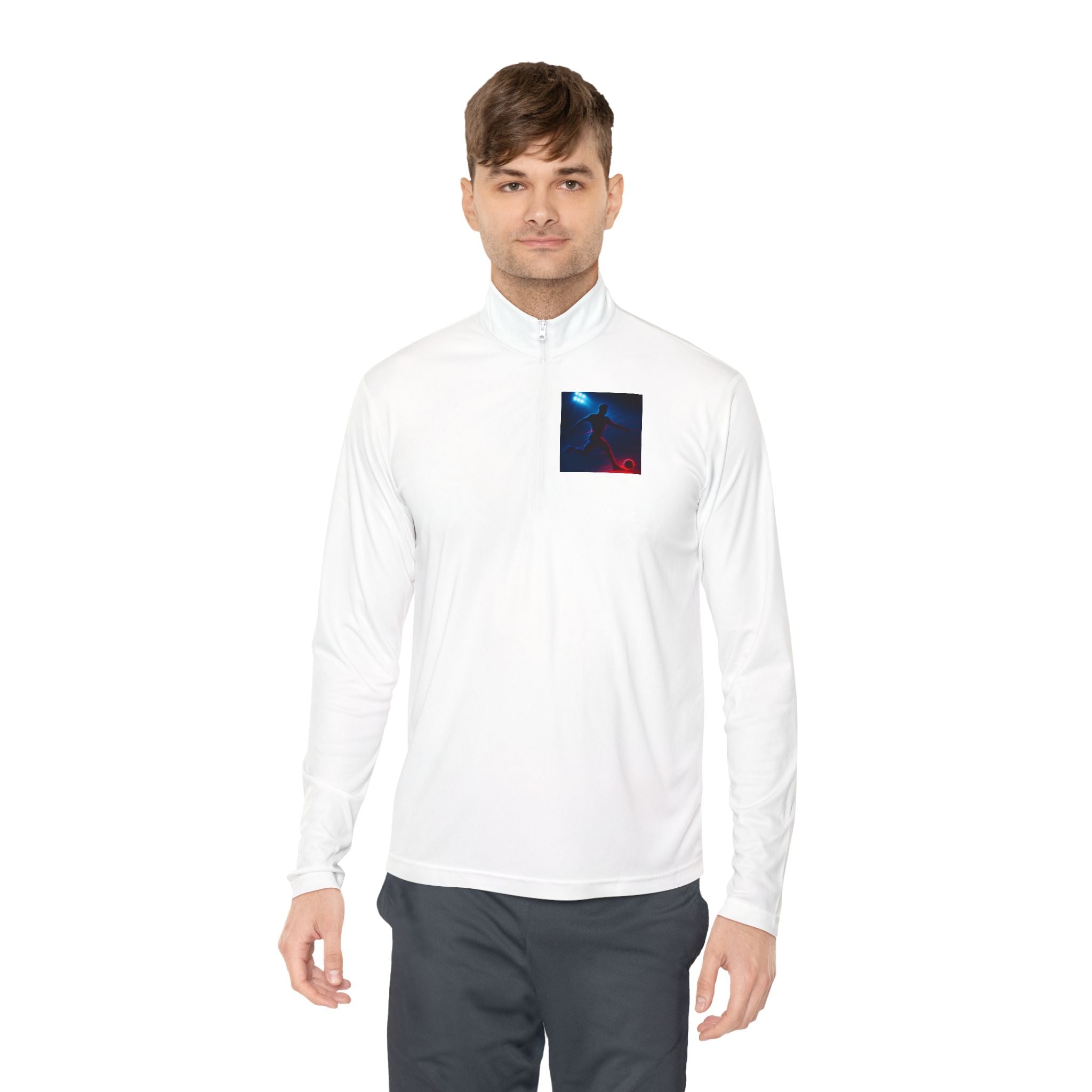 Unisex Quarter-Zip Pullover with Artistic Design
